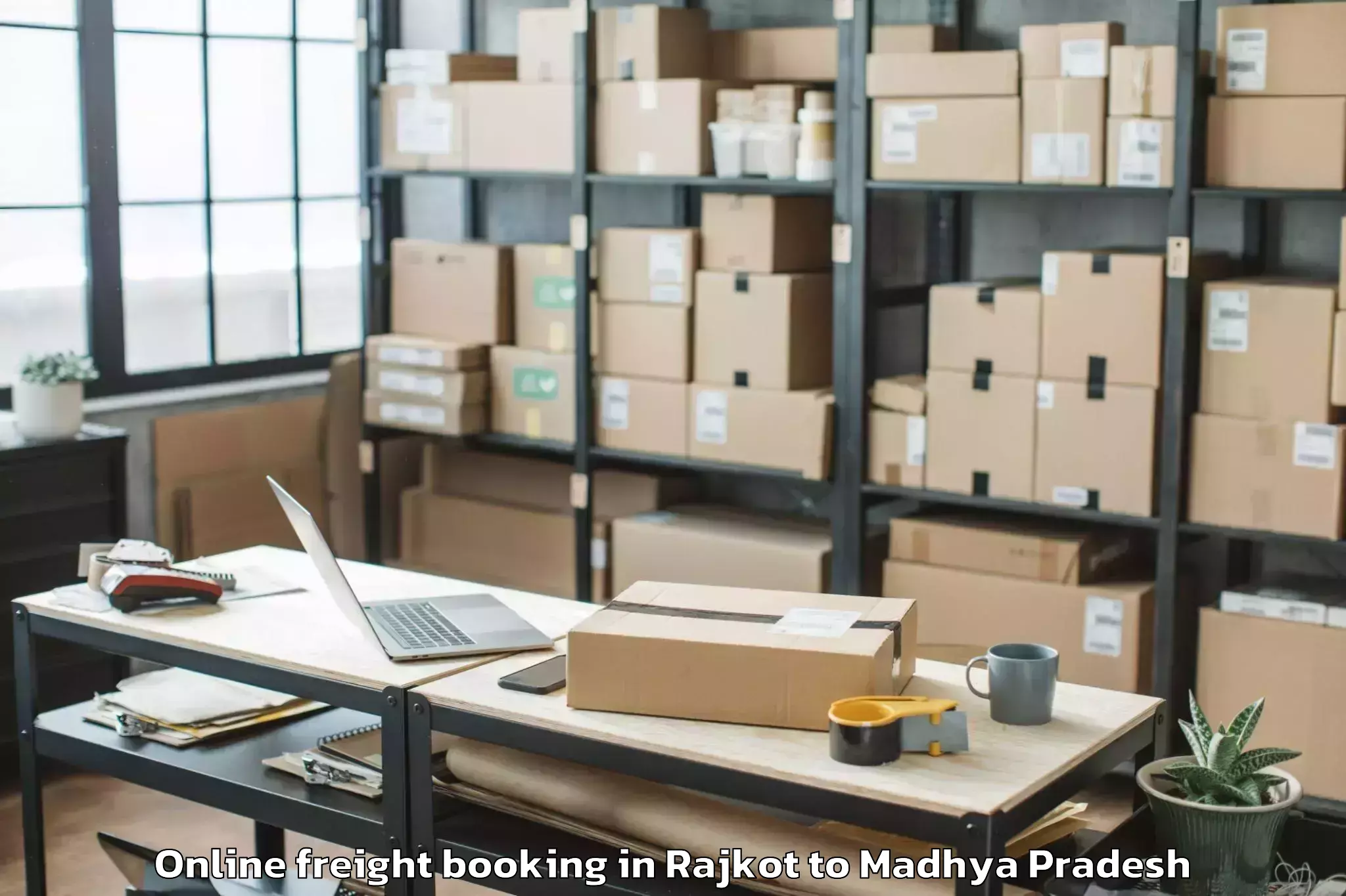 Affordable Rajkot to Jaithari Online Freight Booking